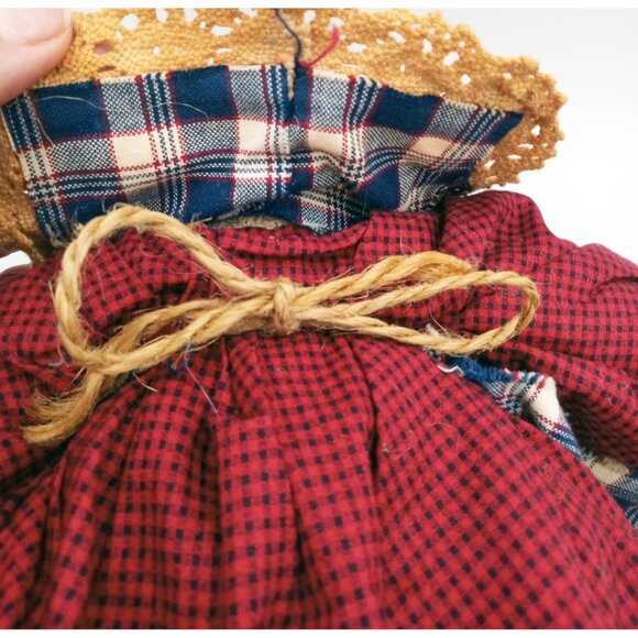 Artisan Teddy Bear Handmade Plush Stuffed Animal 12 Inch Dress Bloomers Apron - Picture 11 of 16